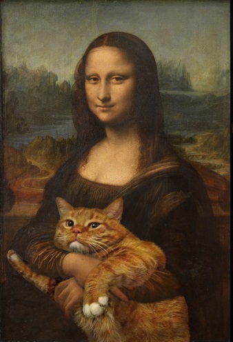 Известные картины великих художников с дорисованным котом
