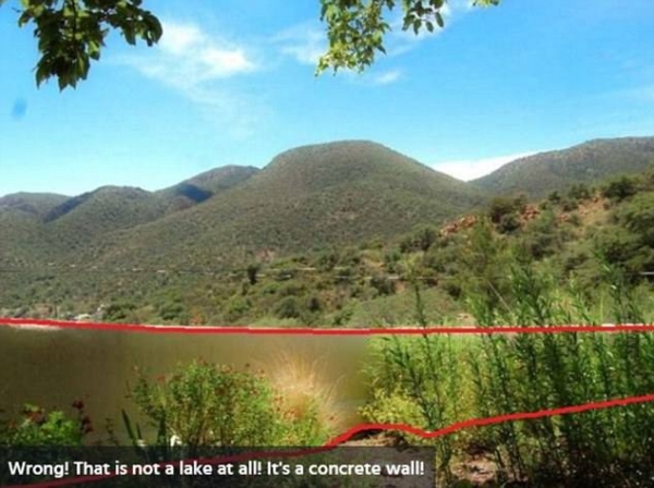 Оптическая иллюзия: что вы видите на фото, озеро или стену?